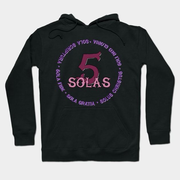 5 Solas Reformed Theology Hoodie by AlondraHanley